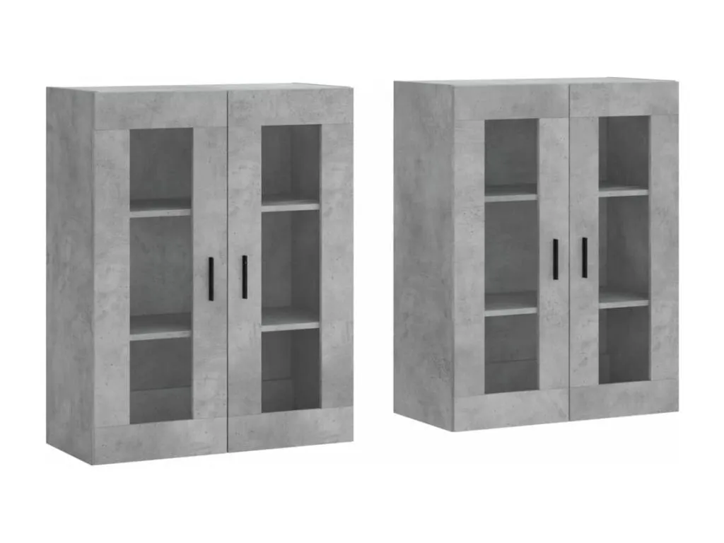 Armarios de pared 2 uds Decounico de ingeniería gris hormigón