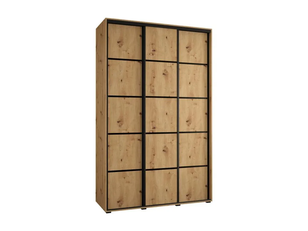 ARMARIO Alkifurniturees 4 DE PUERTAS CORREDERAS 235.2/170/60 3 puertas (Artisan/Artisan/Negro) 71561LRGI