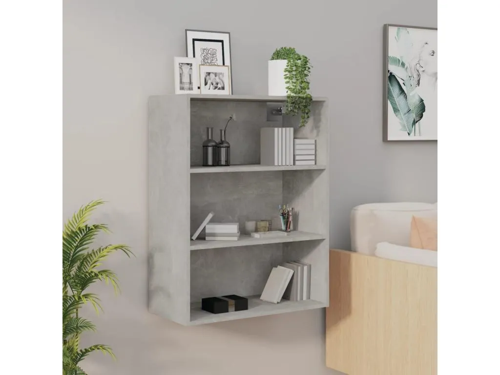 Armario colgante de pared gris hormigón 69.5x32.5x90 cm DUDM37355