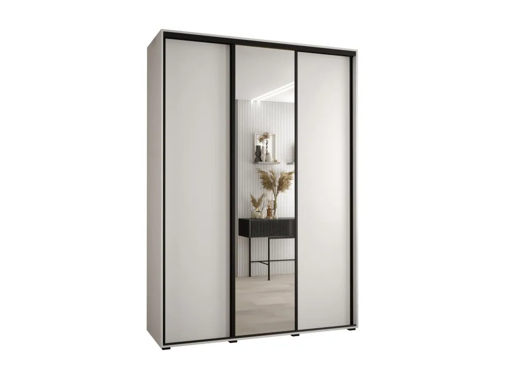 Armario Casahandy 3 con puertas correderas 235,2x170x45 cm 3 puertas blanco blanco negro