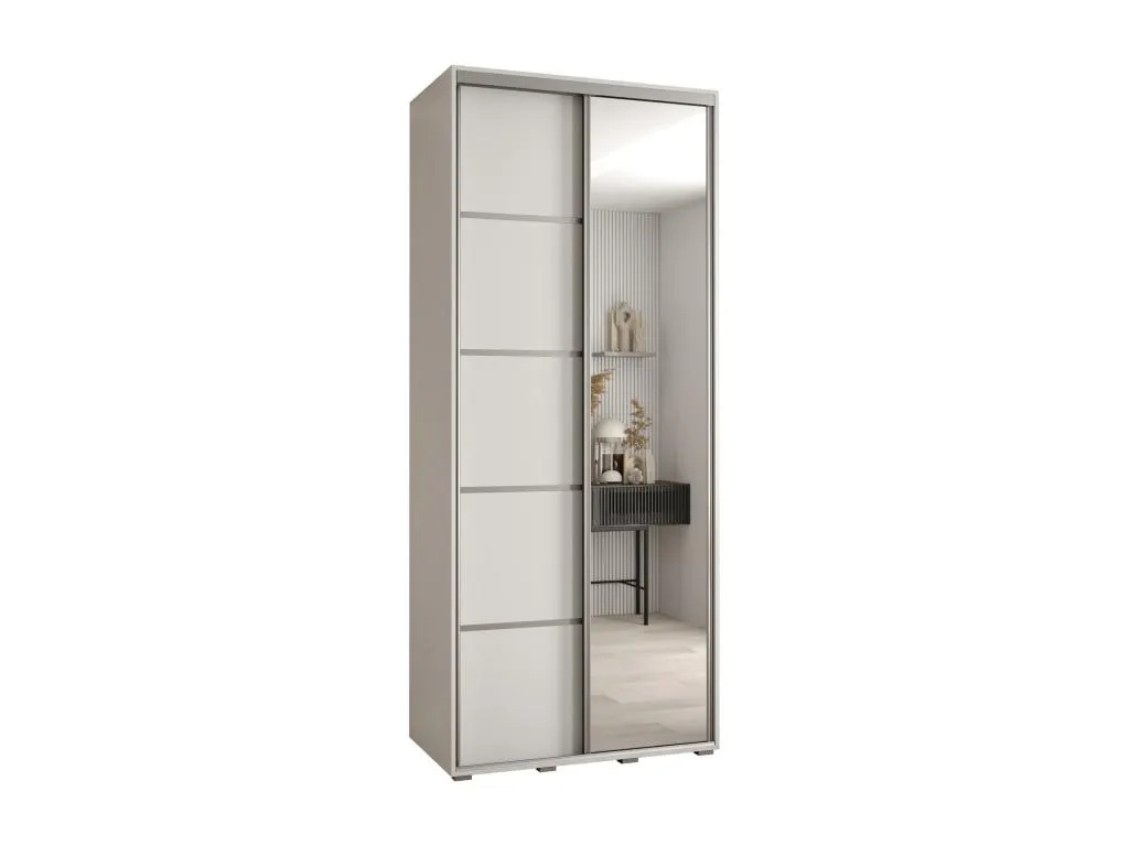 ARMARIO Patriciabaezcasa 5 DE PUERTAS CORREDERAS 235.2/110/60 2 puertas (Blanco/Blanco/Plata)