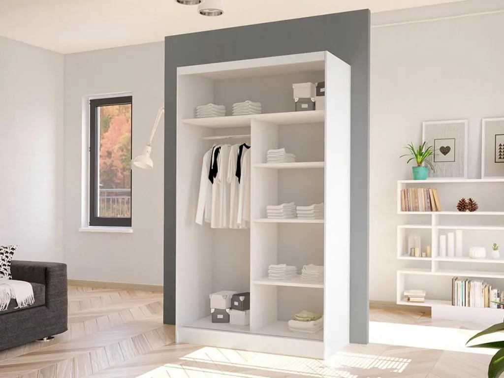 Armario Luxmbls 168 Blanco | Luxmbls 200x100x58cm Puertas de armario - Correderas 11685BHFP