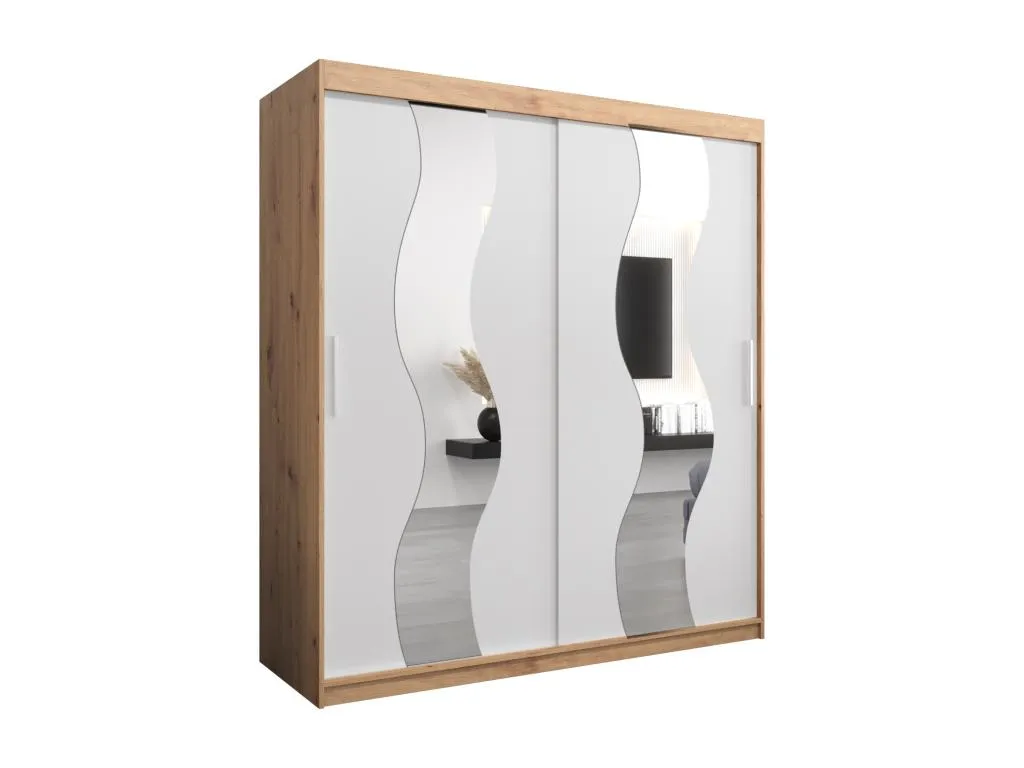 Armario Vivirsingular de puertas correderas moderno 200/180/62 2 puertas (artisan/blanco) jxjd30495