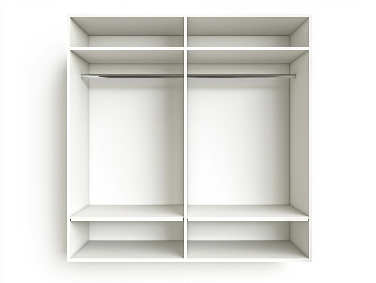 Armario blanco moderno de madera para dormitorio con estantes y barra de colgar 200x180cm ideal para organización de ropa SL7438854