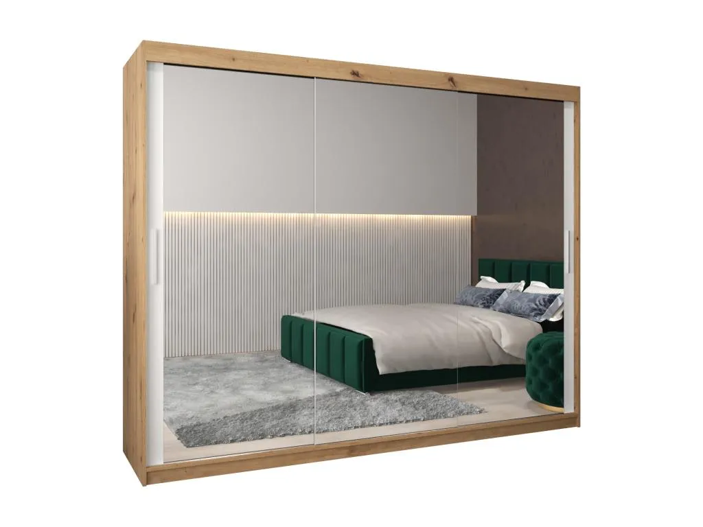 Armario Decoencanto 3 de puertas correderas 200/250/62 3 puertas (artisan/blanco)