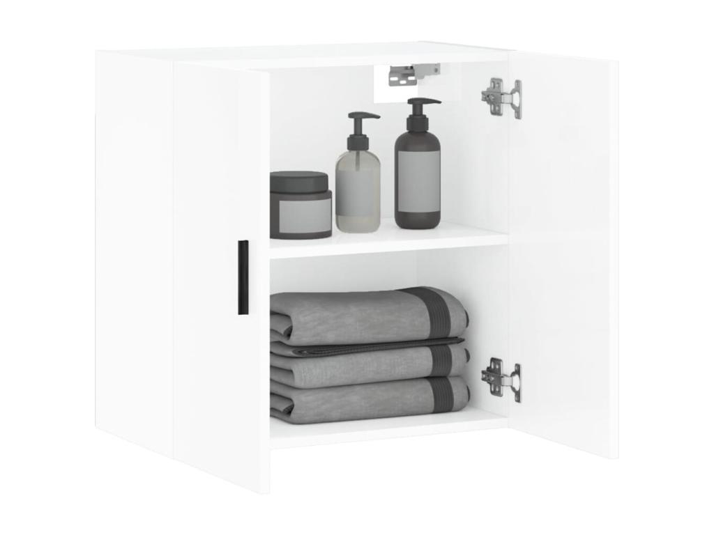 Armario de pared madera de ingeniería blanco brillo 60x31x60 cm