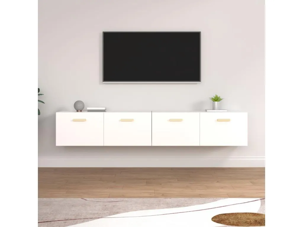 Armarios de pared 2 uds contrachapada blanco 100x36.5x35 cm VERG56818