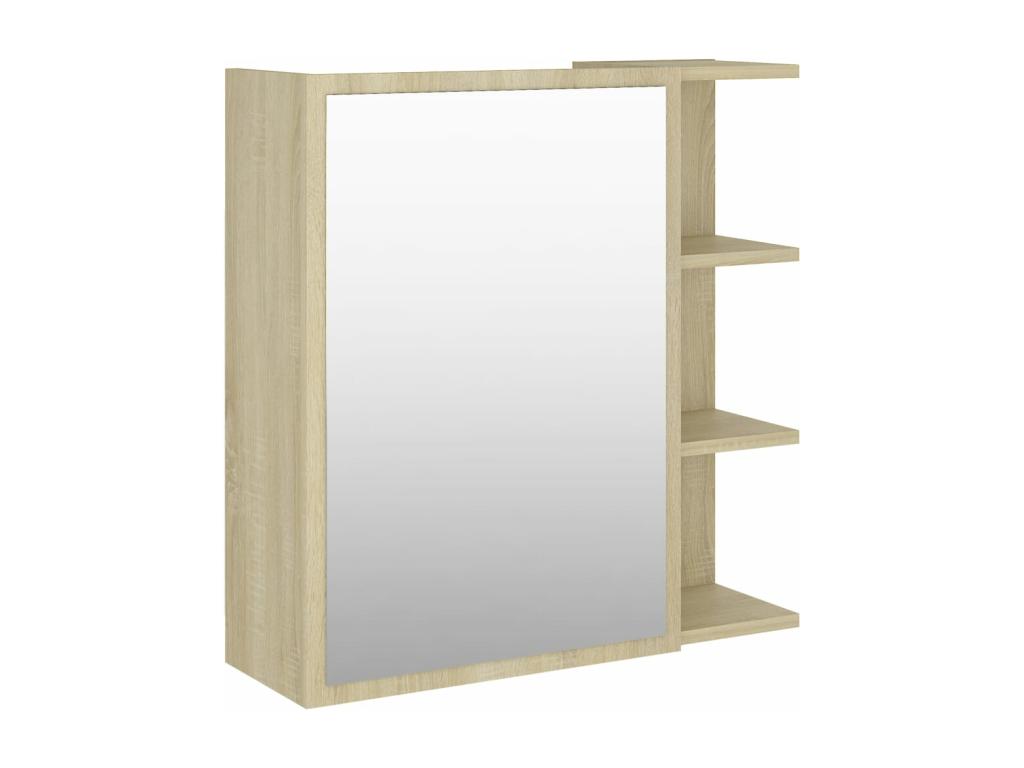 Armario espejo baño contrachapada color roble 62 - 5x20 - 5x64 cm