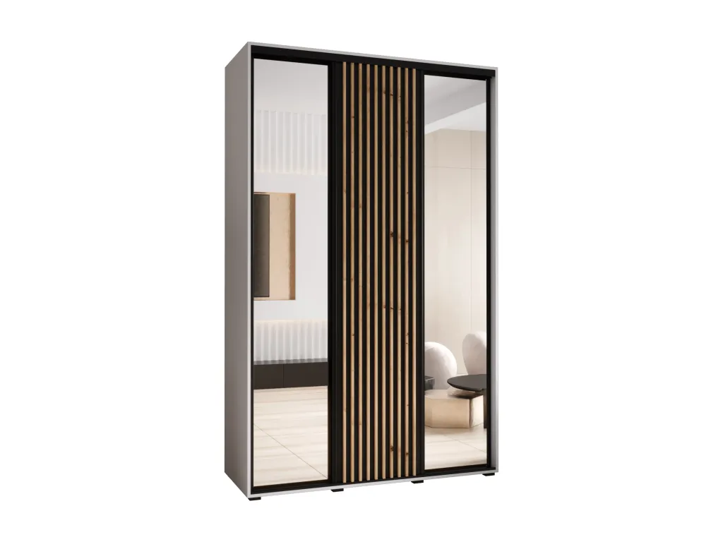 ARMARIO Hogarmini 2 DE PUERTAS CORREDERAS 205.2/160/45 3 puertas (blanco/negro) eios80853