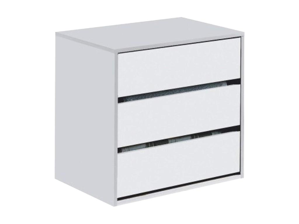 Cajonera Interior Cómoda con 3 Cajones - Armario Auxiliar con Acabado en Blanco Mate - Dim 60 cm Ancho x 57 cm Alto x 44 cm Fondo