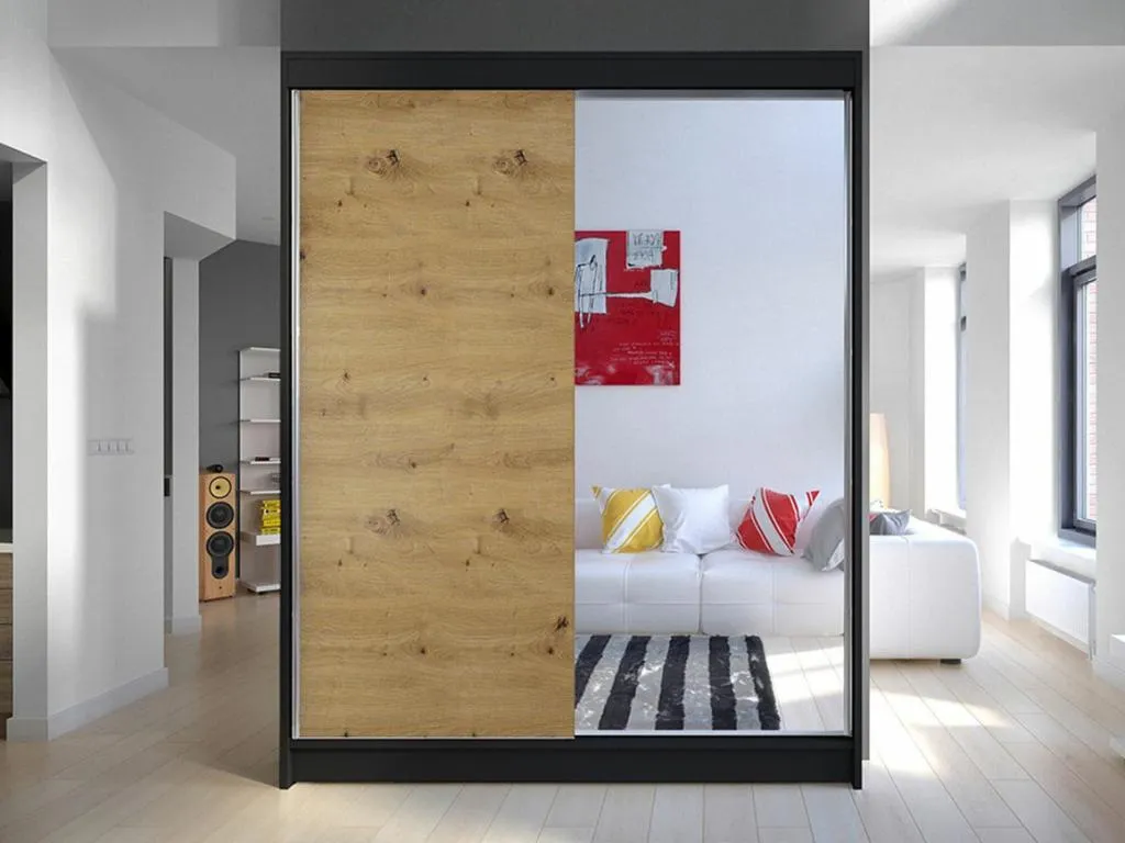 Armario Homepleno 140 Homepleno Artisan | Negro 200x150x58cm Puertas de armario - Correderas 27528ewyw