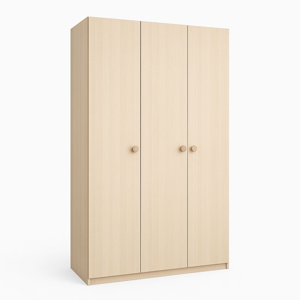 Armario moderno de 3 puertas en color beige, diseño minimalista, funcional y espacioso, ideal para dormitorio