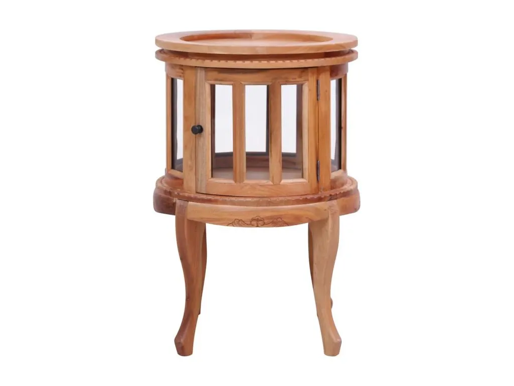 Armario vitrina de Sancaldeco maciza de caoba natural 50x50x76 cm MOZT94004