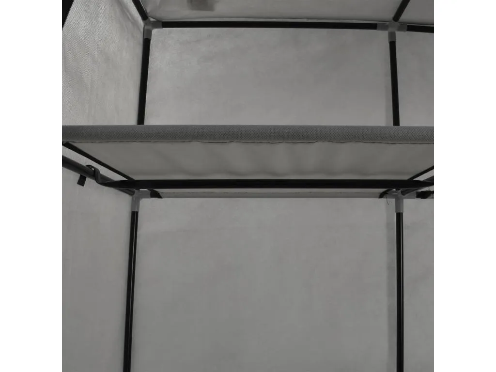 Armario con compartimentos y varillas tela gris 150x45x175 cm POLI33304