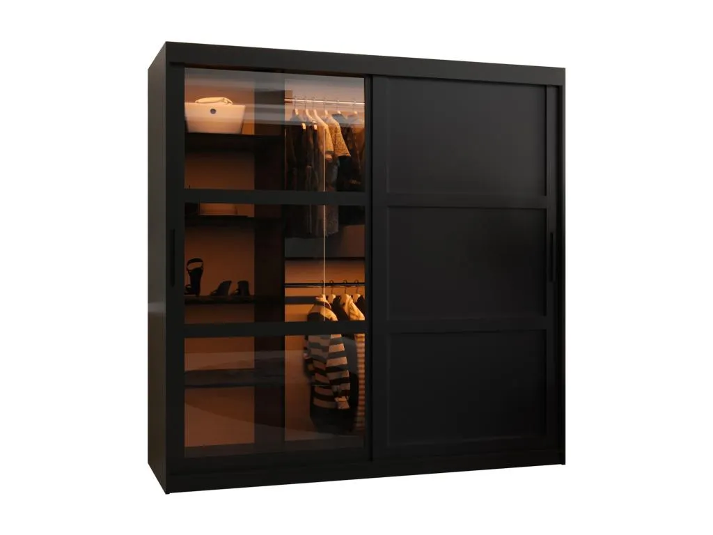 ARMARIO DOME 3 DE PUERTAS CORREDERAS 200/180/62 2 puertas (negro) 38634temj