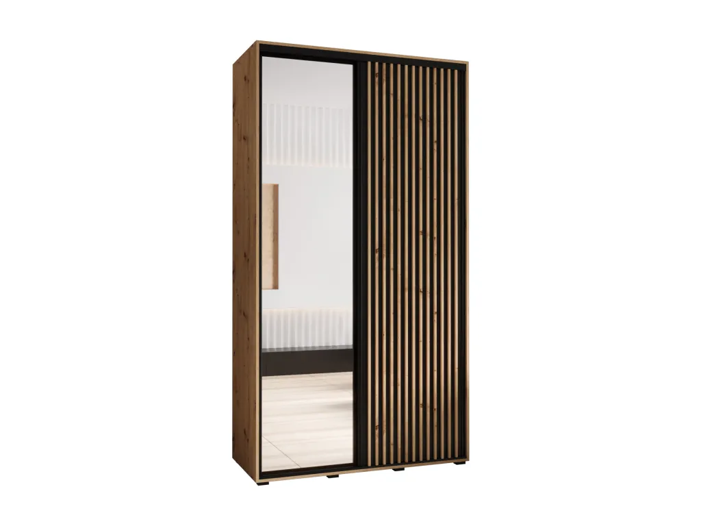 ARMARIO Lluesmahome de 2 puertas correderas, dimensiones 235.2/140/45 cm, diseño en artisan y negro  AI5611231