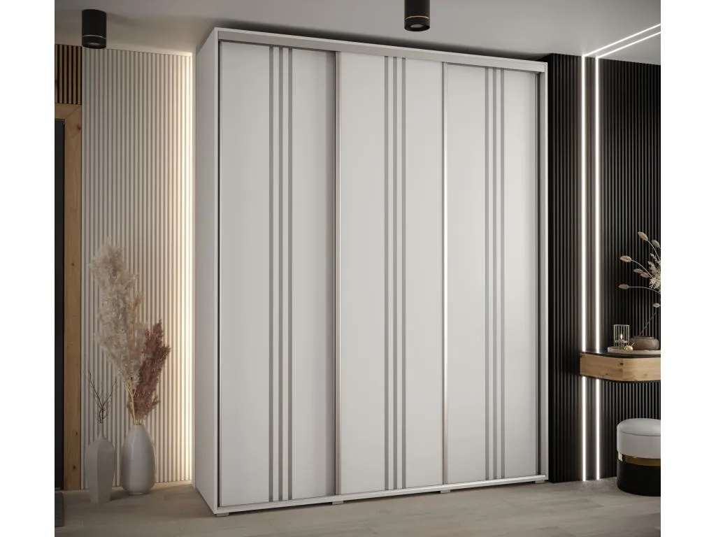 ARMARIO Hogarve 6 DE PUERTAS CORREDERAS 235.2/200/45 3 puertas (Blanco/Blanco/Plata) 76601musf