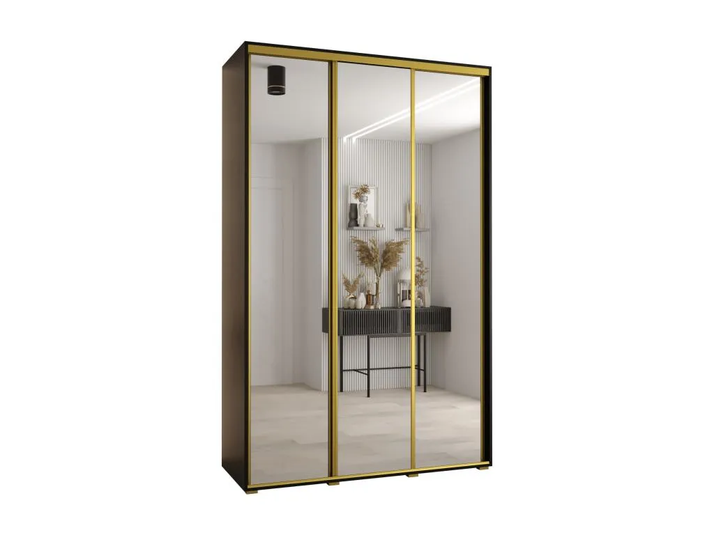 ARMARIO Francomuebleses 2 DE PUERTAS CORREDERAS 235.2/180/60 3 puertas (Negro/Negro/Oro)