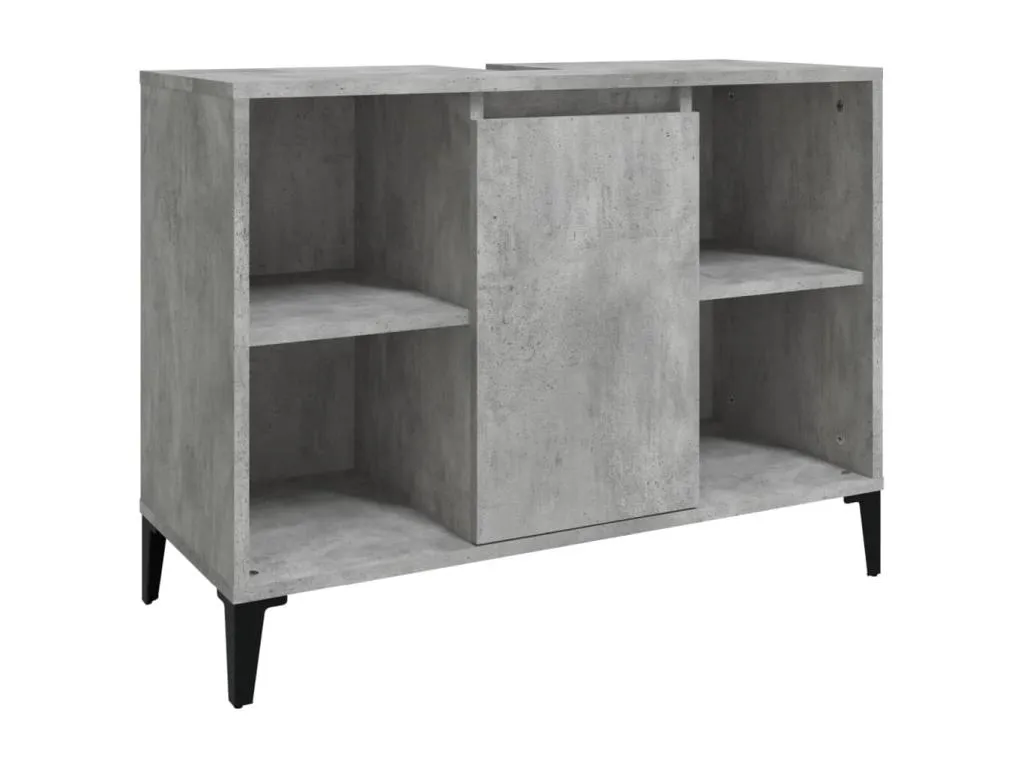 Armario bajo lavabo Lluesmahome de madera contrachapada color gris hormigón, medidas 80x33x60cm  YX8631505