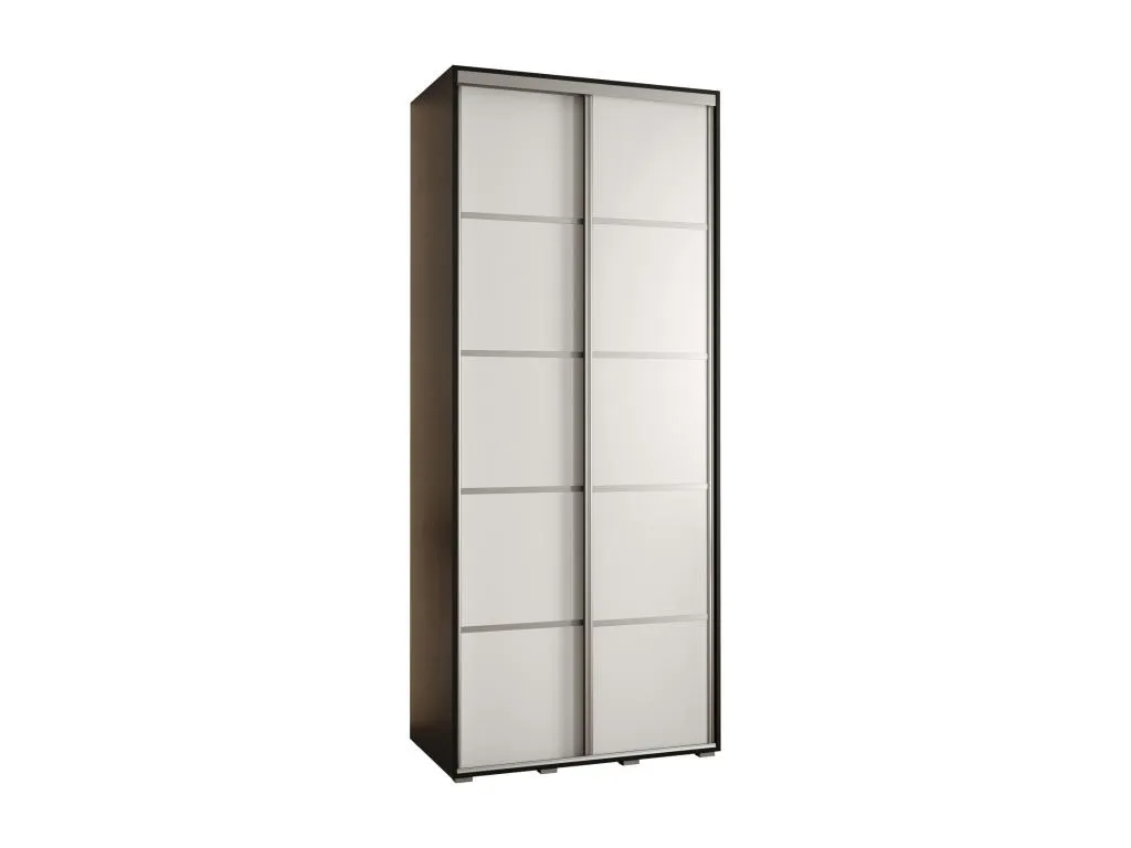 ARMARIO Alkihogares 4 DE PUERTAS CORREDERAS 235.2/100/60 2 puertas (Negro/Blanco/Plata)