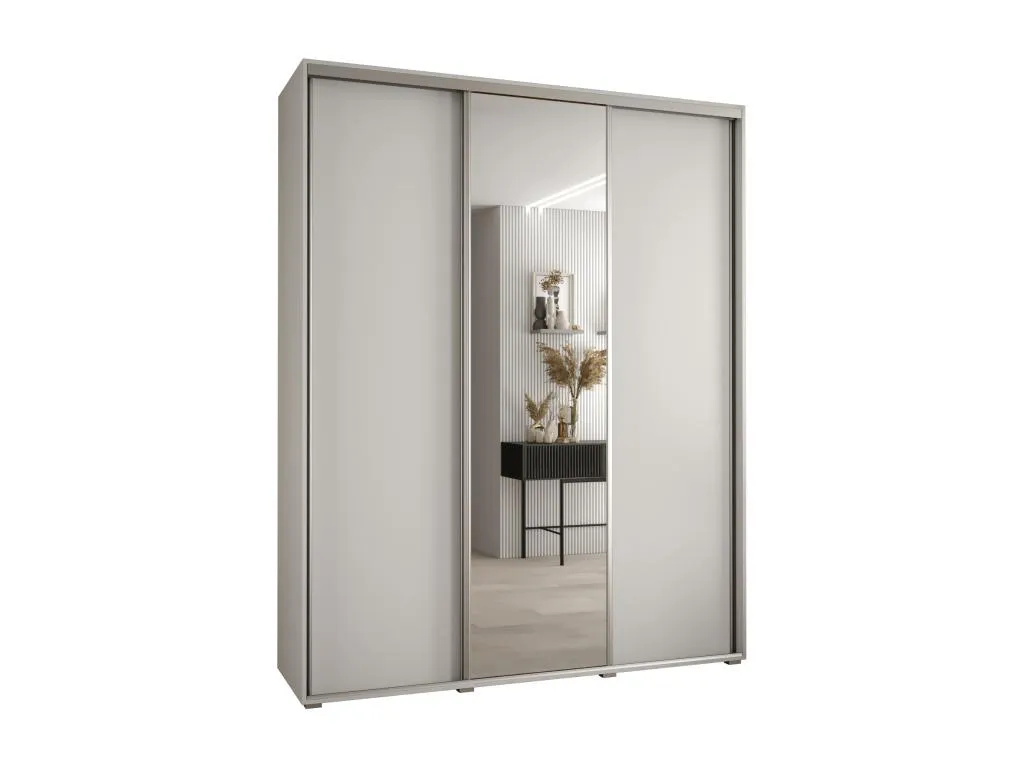 ARMARIO Boverdeco 3 DE PUERTAS CORREDERAS 235.2/190/45 3 puertas (Blanco/Blanco/Plata)