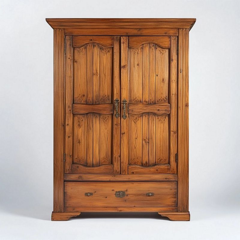 Armario Rústico Madera Marrón Dormitorio 180x120x60cm Almacenamiento