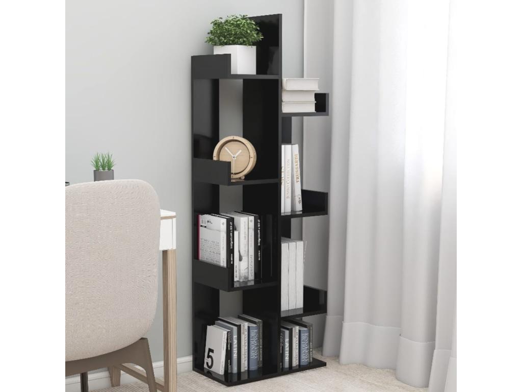 Armario de libros madera contrachapada negro 48x25 - 5x140 cm