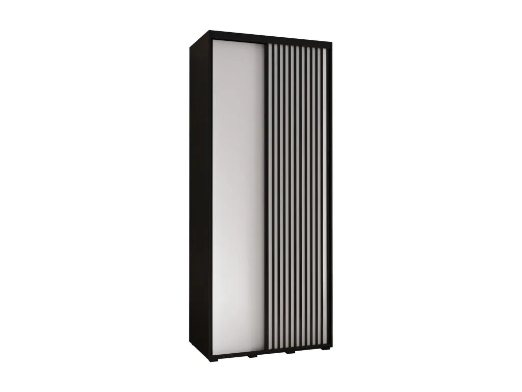 ARMARIO Lluesmamuebles 1 DE PUERTAS CORREDERAS 205.2/120/60 2 puertas (negro/blanco)