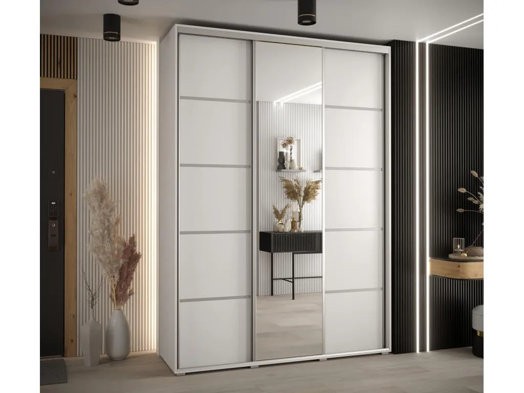 ARMARIO Decopractico 5 DE PUERTAS CORREDERAS 235.2/170/60 3 puertas (Blanco/Blanco/Plata) 68843UFJR