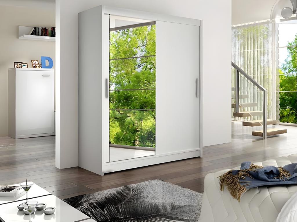 Armario Homelyvo 112 - Blanco - 200x150x58cm - Puertas de armario Correderas