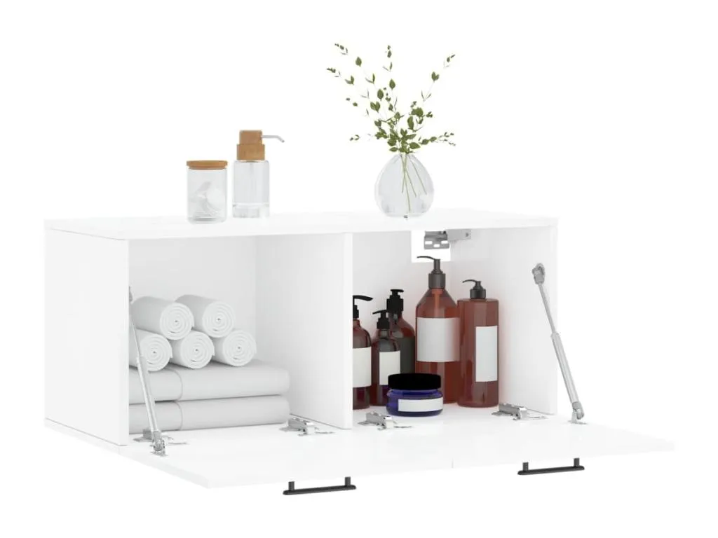 Vivircalido Armario de pared Vivircalido ingeniería blanco brillo 80x36.5x35 cm kvrw46780