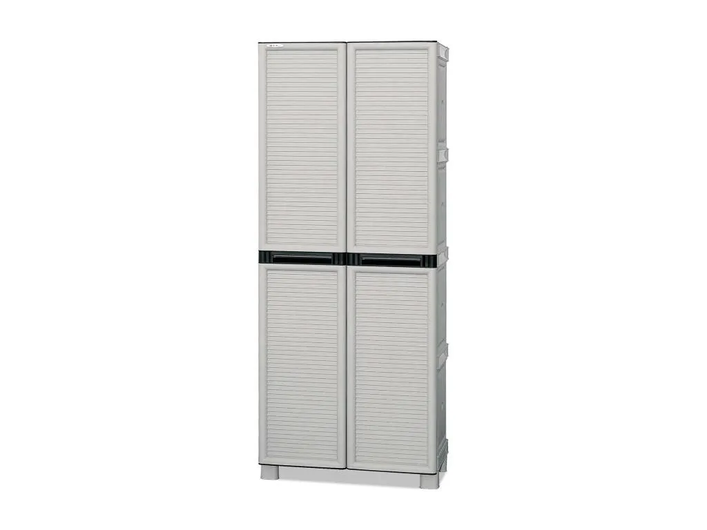 Armario de exterior Jmmhogar Muebles de exterior Armario para lavandería multiusos Made in Italy Gris claro 70x39h172 cm