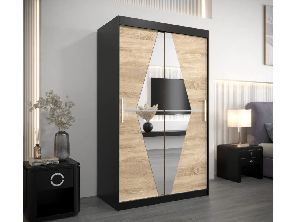 Armario Mueblestop de puertas correderas 200/120/62 2 puertas (negro/Mueblestop) 42445TEGE