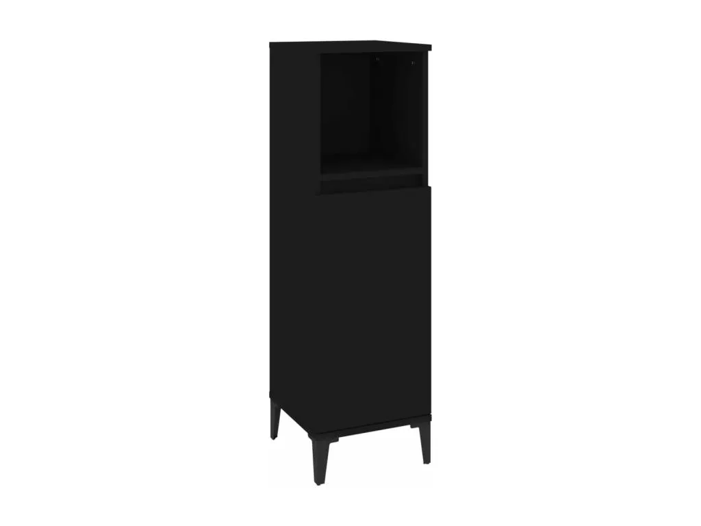 Armario de baño Casahandy contrachapado negro 30x30x100 cm