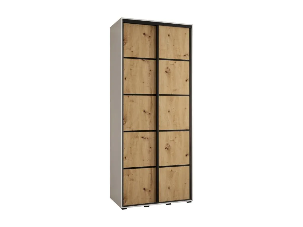 ARMARIO Mobtrendy 4 DE PUERTAS CORREDERAS 235.2/110/60 2 puertas (Blanco/Artisan/Negro) 07820iiwd