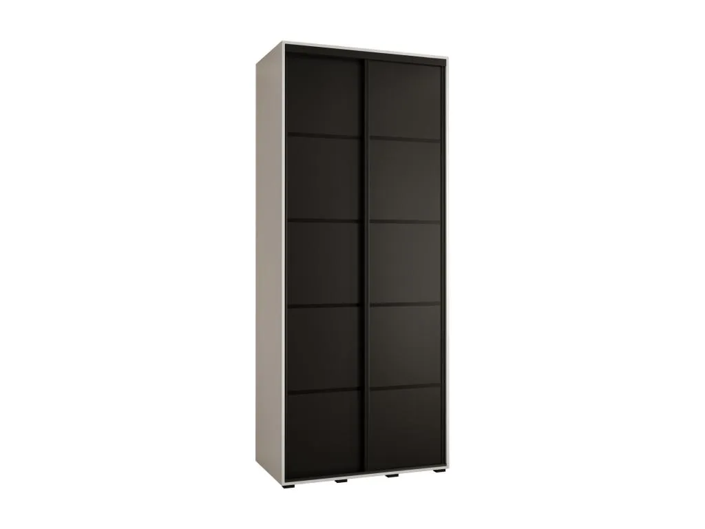 Armario Casahandy 4 con puertas correderas 235,2x110x45 cm 2 puertas blanco negro negro