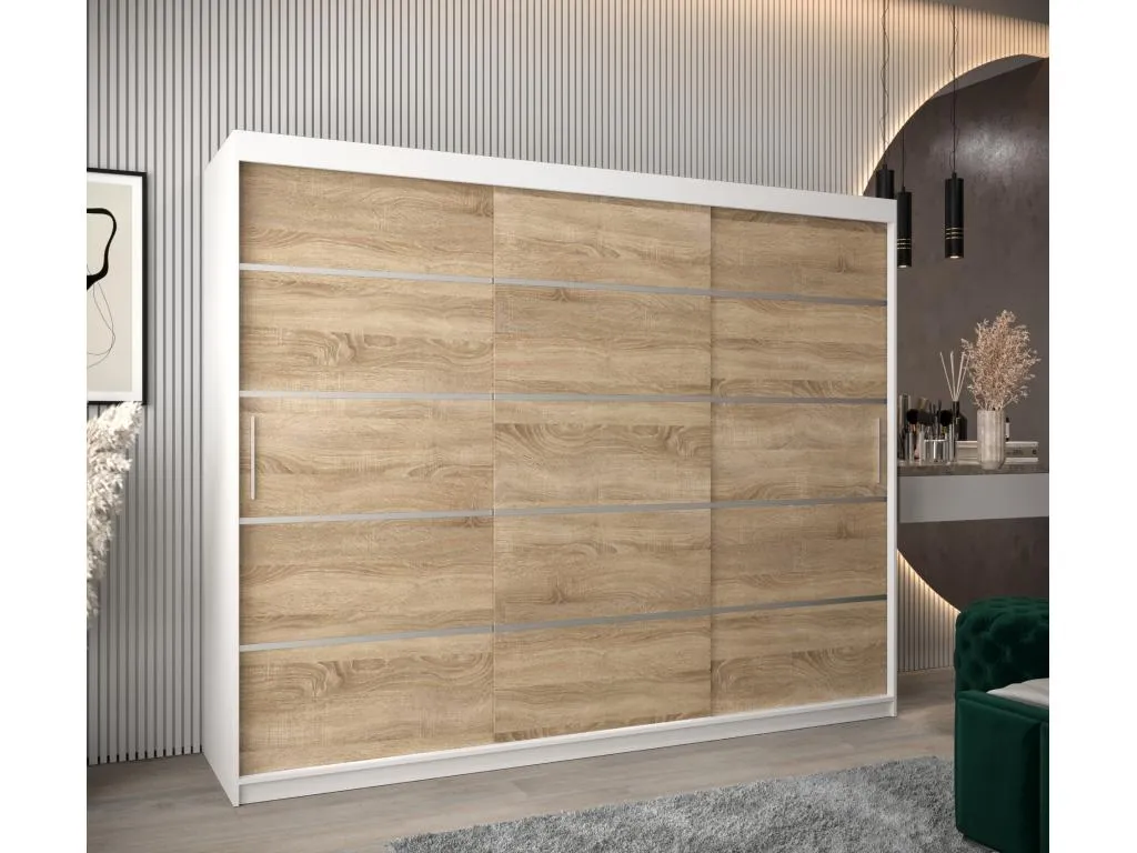 ARMARIO Boverdeco 1 DE PUERTAS CORREDERAS 200/250/62 3 puertas (blanco/Boverdeco)