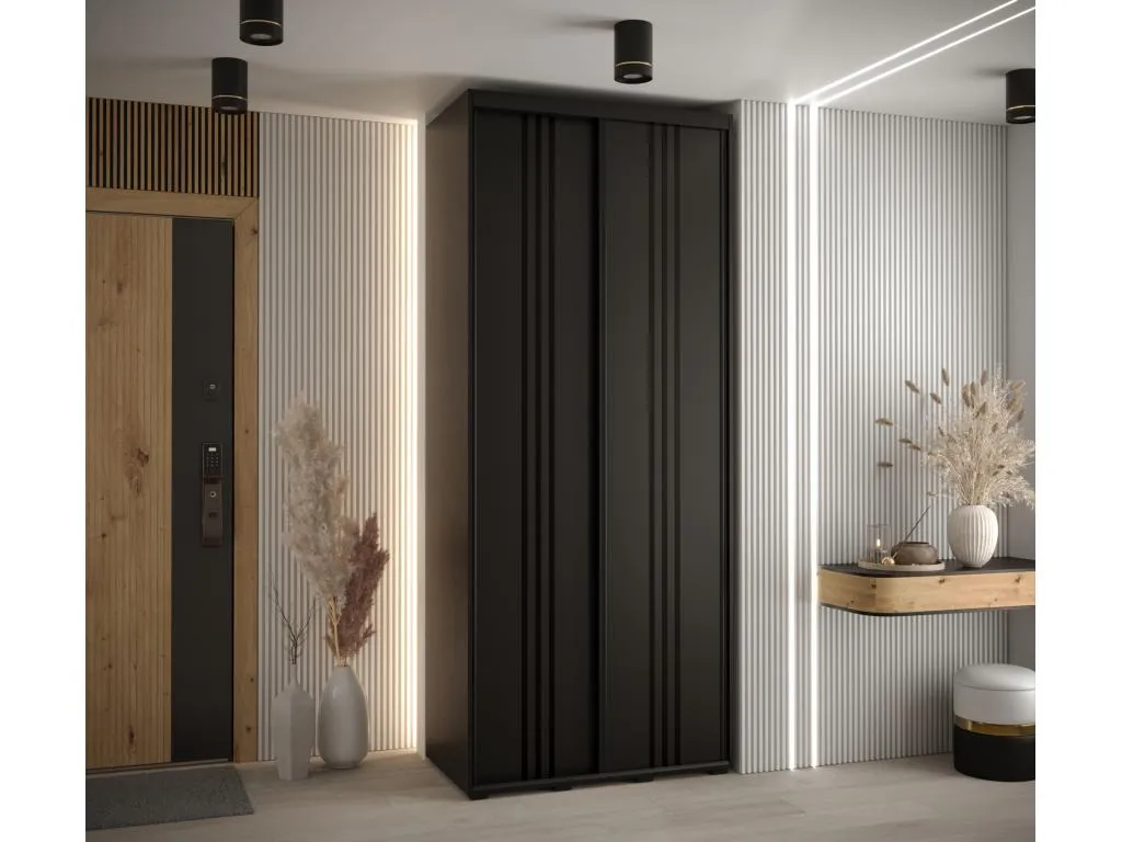 ARMARIO Mueblesclasic 6 DE PUERTAS CORREDERAS 235.2/110/60 2 puertas (Negro/Negro/Negro)