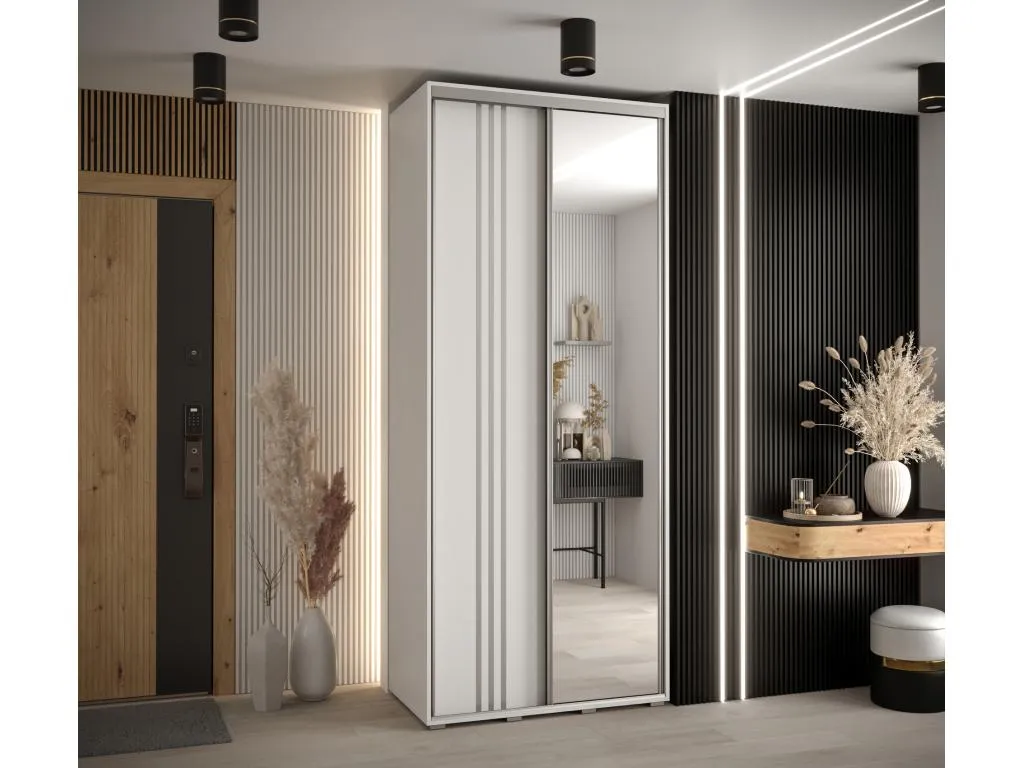 ARMARIO Hogarsens 7 DE PUERTAS CORREDERAS 235.2/120/45 2 puertas (Blanco/Blanco/Plata)