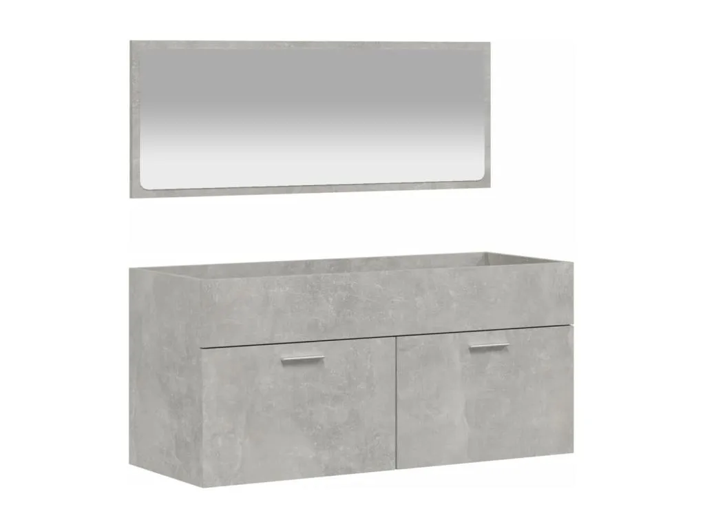 Micasacool Armario de baño con espejo Micasacool de ingeniería gris hormigón
