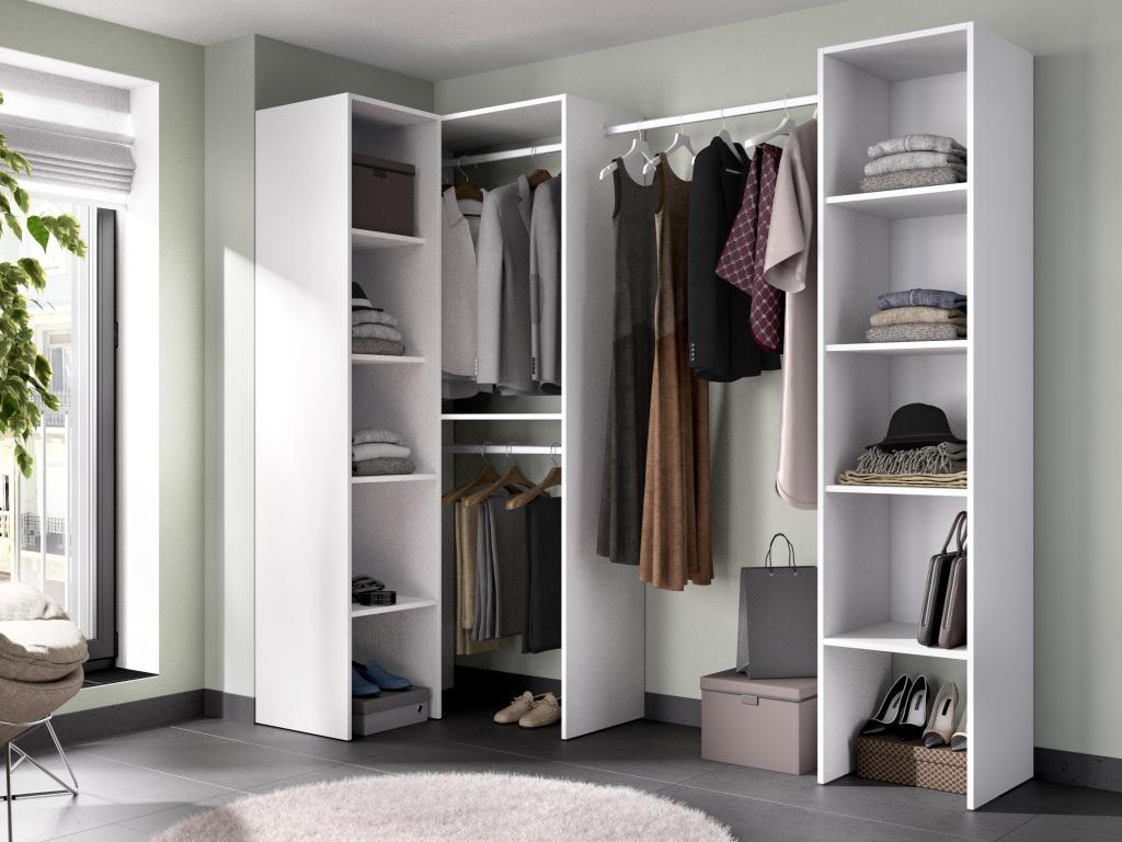 Armario de esquina - Ancho 225 cm - Blanco - Habitarluz FEZX78825