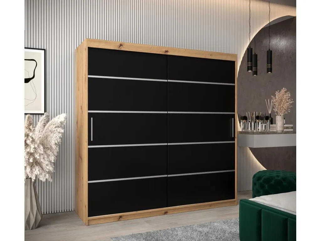 ARMARIO Decoesp 1 DE PUERTAS CORREDERAS 200/200/62 2 puertas (artisan/negro) 51296YASY