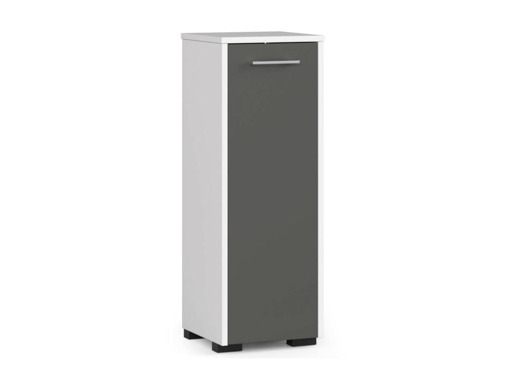 Armario de baño Luzssnh Blanco 30 cm 1 puerta color Grafito Gris mate 2 estantes 30x30x82 cm