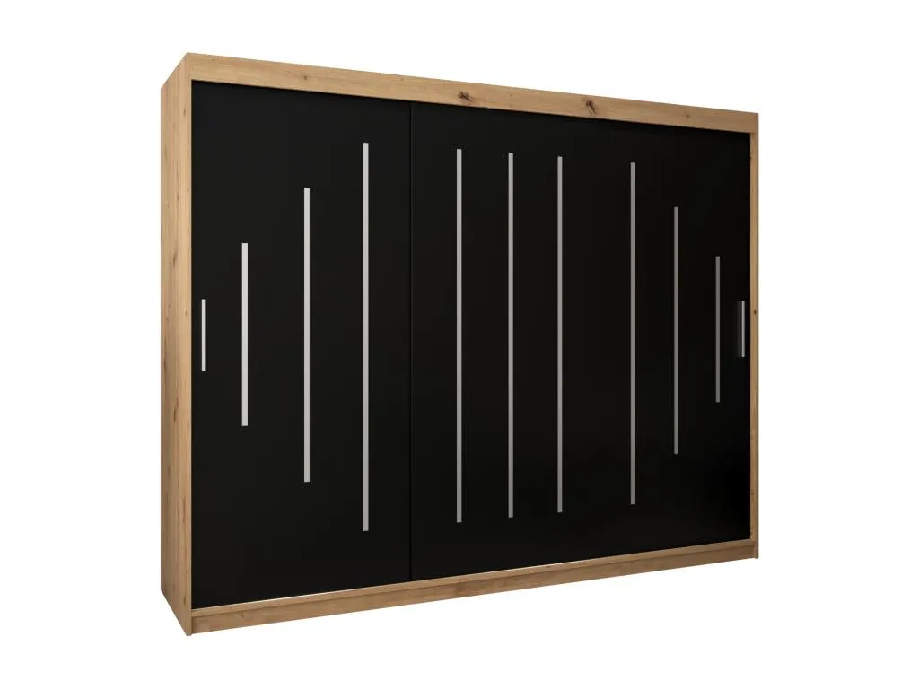ARMARIO Francomuebleses DE PUERTAS CORREDERAS 200/250/62 3 puertas (artisan/negro)