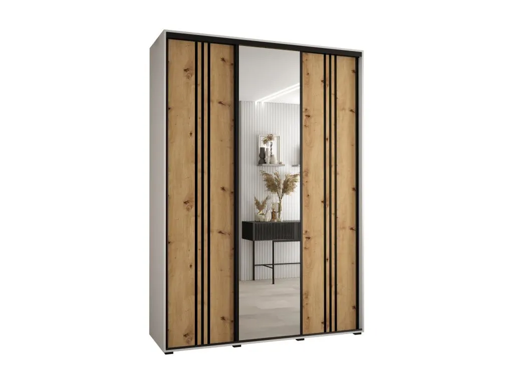 ARMARIO Mobtrendy 7 DE PUERTAS CORREDERAS 235.2/170/60 3 puertas (Blanco/Artisan/Negro) bkjd39813