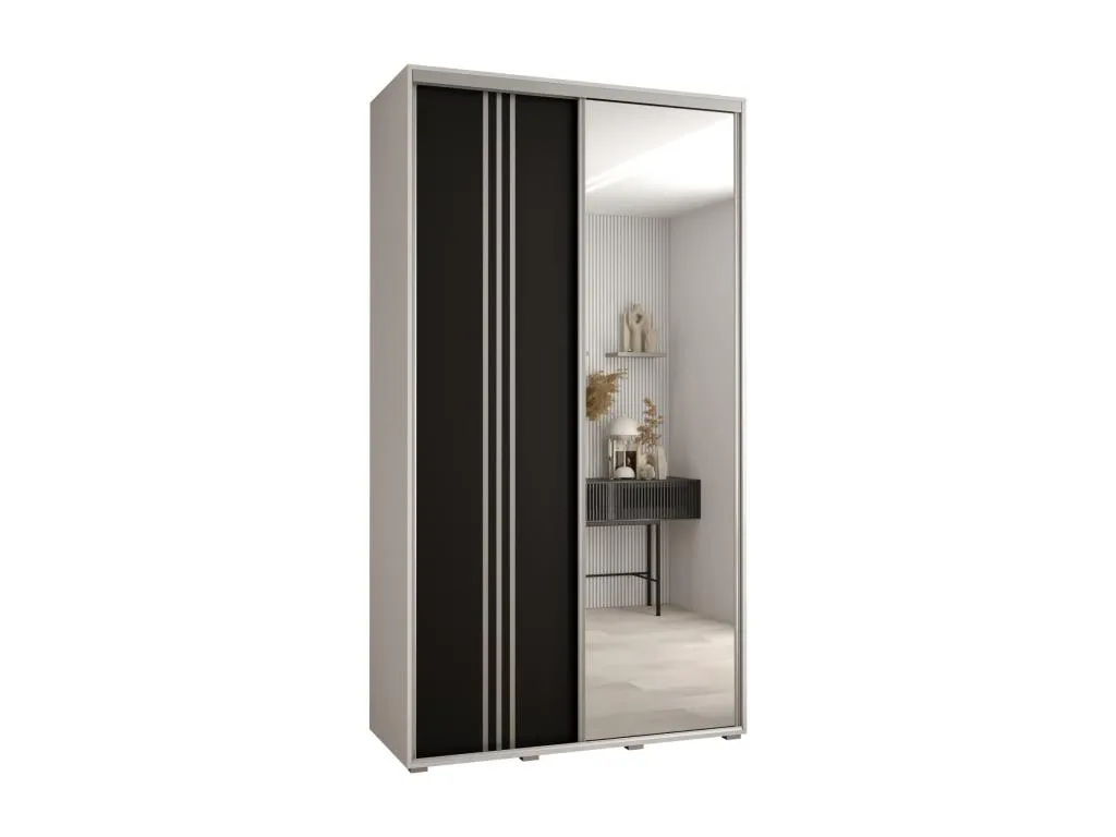 ARMARIO Kavehomedeco 7 DE PUERTAS CORREDERAS 235.2/130/45 2 puertas (Blanco/Negro/Plata) AVVC61281