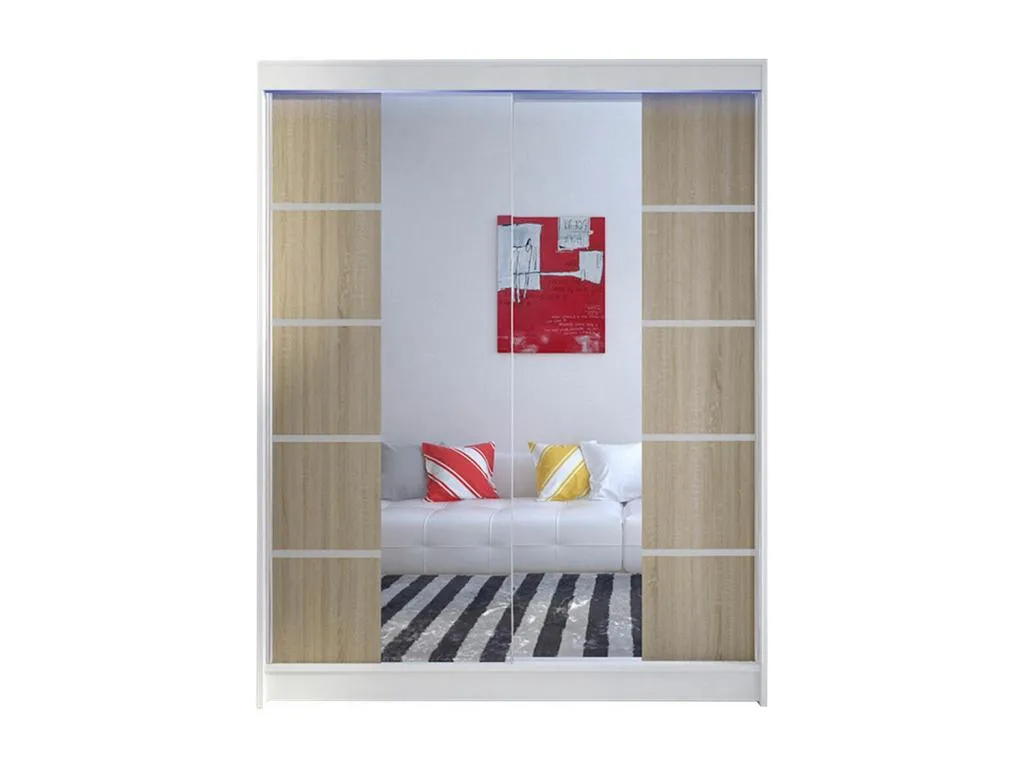 Armario Boverdeco 146 Blanco | Boverdeco 200x150x58cm Puertas de armario - Correderas