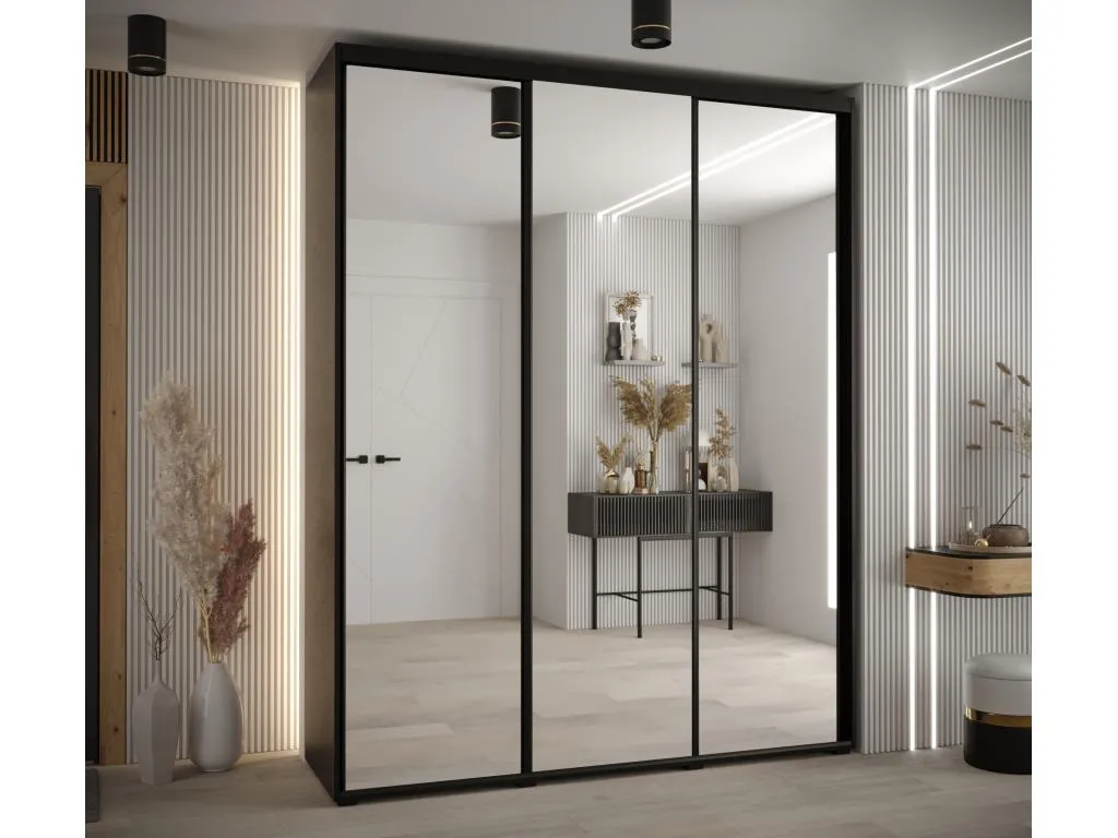 ARMARIO Decoencanto 2 DE PUERTAS CORREDERAS 235.2/200/60 3 puertas (Negro/Negro/Negro)