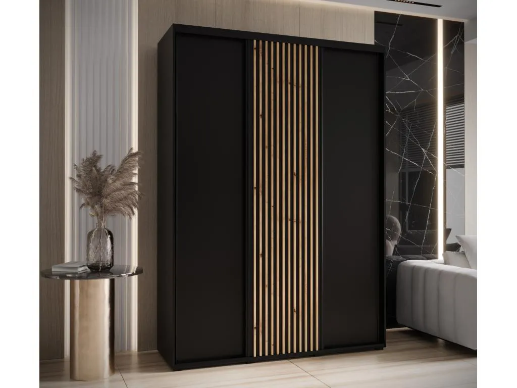 ARMARIO Mueblestop 1 DE PUERTAS CORREDERAS 205.2/170/60 3 puertas (negro/negro) 42755VGOX