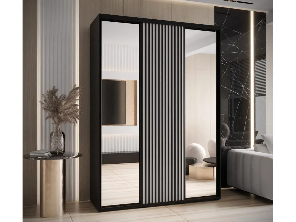 ARMARIO Kavehomedeco 2 DE PUERTAS CORREDERAS 205.2/180/45 3 puertas (negro/blanco) ISLG91746